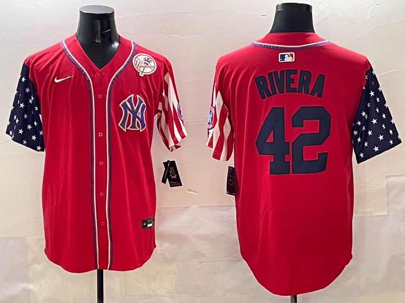 Men New York Yankees 42 Rivera Red a generation of national flags Jointly Name 2025 Nike MLB Jersey style 7